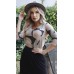  044930 - Blusa Ramany Estampa Geométrica Neutra